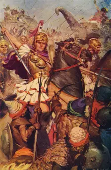 Alexander at the Battle with Porus 326 BC (c1912)