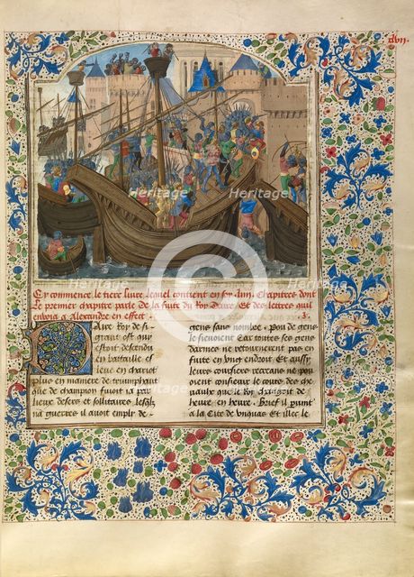 Alexander Attacks the City of Tyre; Livre des fais d'Alexandre le grant, about 1470-1475. Creator: Master of the Jardin de vertueuse consolation.
