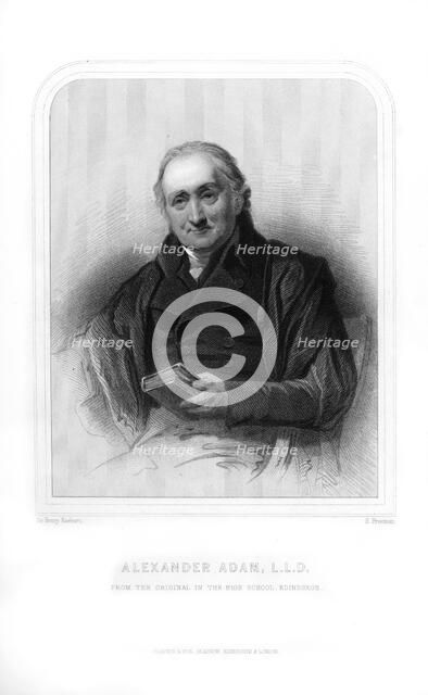 Alexander Adam, Scottish teacher and writer on Roman antiquities, (1870).Artist: S Freeman