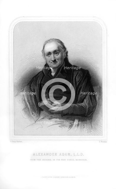 Alexander Adam, Scottish teacher and writer on Roman antiquities, (1870).Artist: S Freeman