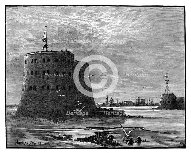 Alexander and the Peter the Great Forts, Cronstadt, Russia, 1887.Artist: Norman Davies