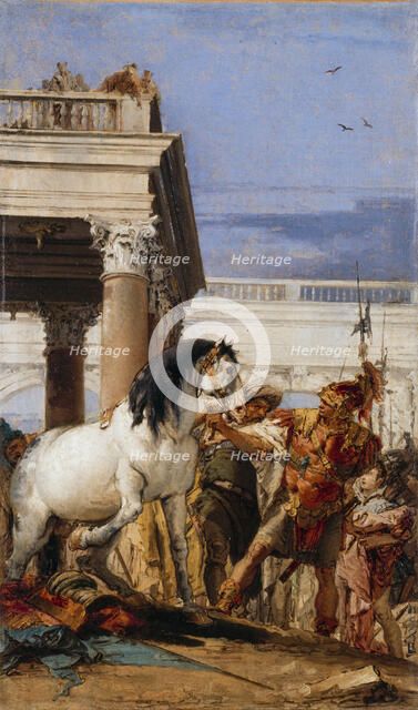 Alexander and Bucephalus, between 1757 and 1760. Creator: Giovanni Battista Tiepolo.