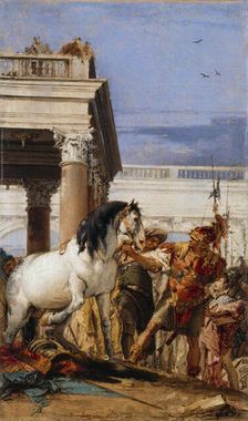 Alexander and Bucephalus, between 1757 and 1760. Creator: Giovanni Battista Tiepolo