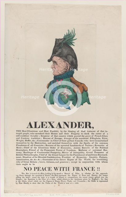 Alexander, April 1814., April 1814. Creator: Thomas Rowlandson.
