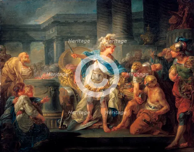 'Alexander Cuts the Gordian Knot', late 18th/early 19th century. Artist: Jean Simon Berthelemy