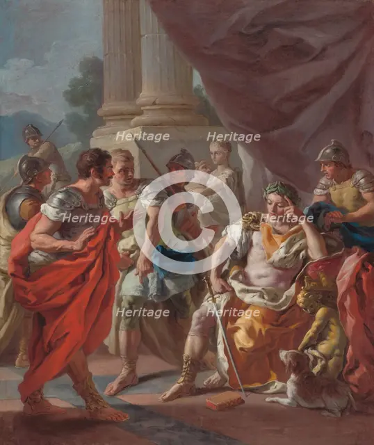 Alexander Condemning False Praise, 1760s. Creator: Mura, Francesco de.
