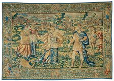 Alexander Encounters Thalestris, Queen of the Amazons, from The Story of Alexander..., c. 1600. Creator: Unknown