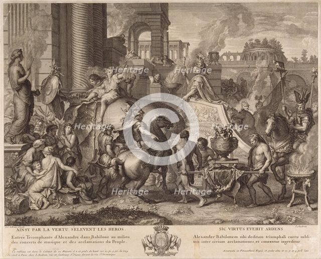 Alexander Entering Babylon. Artist: Audran, Jean (1667-1756)