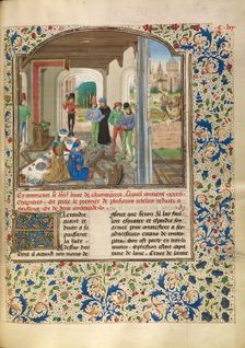 Alexander Fights with a Lion and Kills Clitus; Livre des fais d'Alexandre le grant, about 1470-1475. Creator: Master of the Jardin de vertueuse consolation