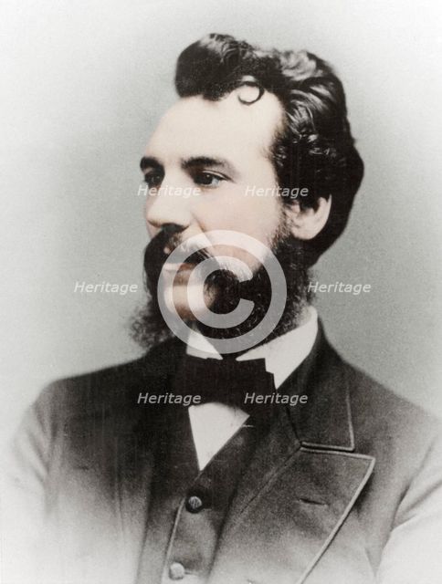 Alexander Graham Bell, Scottish-born American inventor, 19th century. Artist: Unknown