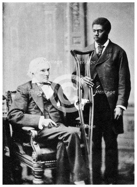 Alexander H Stephens, American politician, and a servant, c1870s (1955). Artist: Unknown