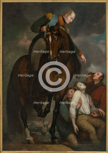 Alexander I (1777-1825), Emperor of Russia, saved a drowning man in Vilna. Creator: Northcote, James (1746-1831).