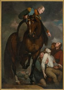 Alexander I (1777-1825), Emperor of Russia, saved a drowning man in Vilna. Creator: Northcote, James (1746-1831)