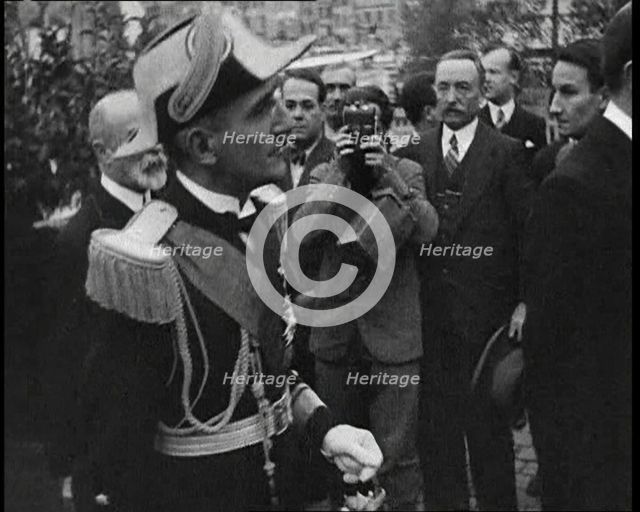 Alexander I, His Majesty the King of Yugoslavia Walking Through a Crowd, 1934. Creator: British Pathe Ltd.
