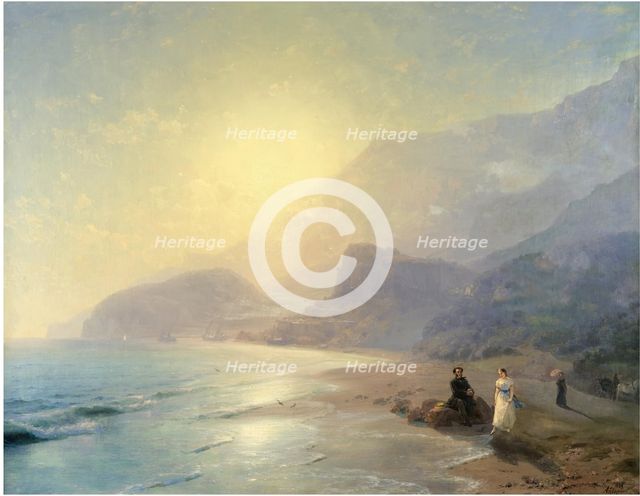 Alexander Pushkin und Princess Maria Raevskaya near Gurzuf, 1886. Artist: Aivazovsky, Ivan Konstantinovich (1817-1900)