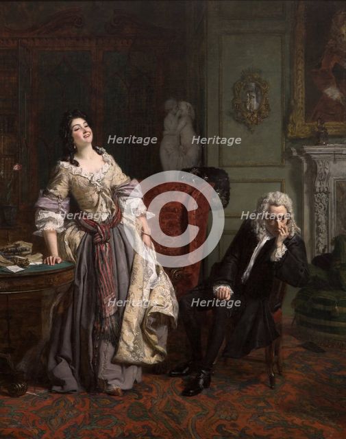 Alexander Pope declared his love to Lady Mary Wortley Montagu, 1852. Artist: Frith, William Powell (1819-1909)