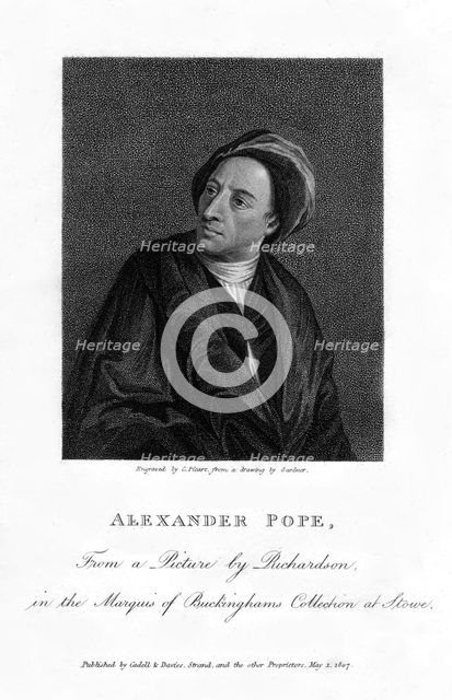 Alexander Pope, English poet, (1807).Artist: C Picart