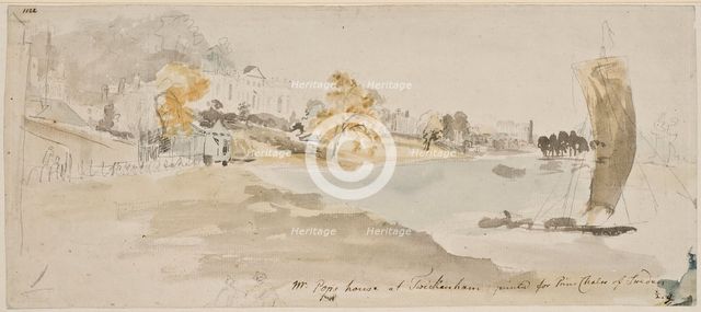 Alexander Pope's villa in Twickenham on the Thames, 1773. Creator: Elias Martin.
