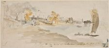 Alexander Pope's villa in Twickenham on the Thames, 1773. Creator: Elias Martin