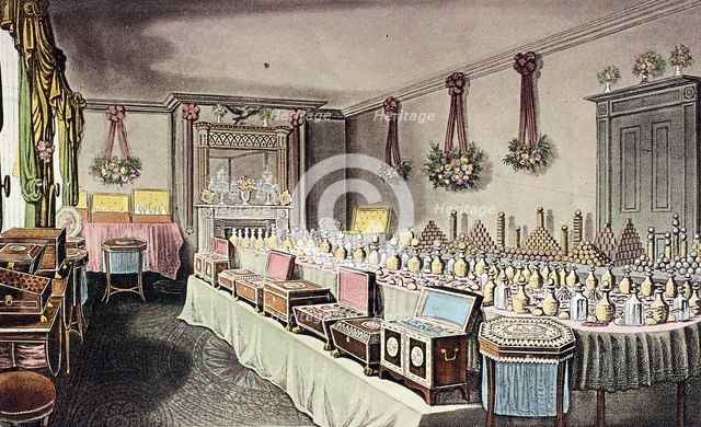 Alexander Ross's Ornamental Hair and Perfumery Warehouse, Bishopsgate, London, 1816. Artist: Anon