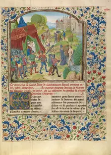 Alexander's Illness at the Cydnus River and the Death of Sisinnes, about 1470-1475. Creator: Master of the Jardin de vertueuse consolation