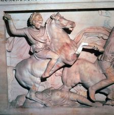 Alexander Sarcophagus, showing Alexander the Great in battle, 4th century