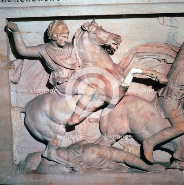 Alexander Sarcophagus, showing Alexander the Great in battle, 4th century. Artist: Unknown