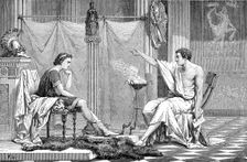 Alexander the Great (356-323 BC) as a youth, listening to his tutor Aristotle, c1875