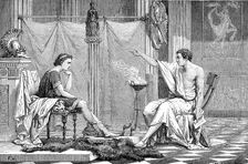 Alexander the Great (356-323 BC) as a youth, listening to his tutor Aristotle, c1875
