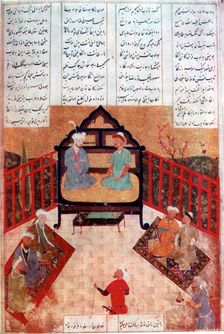 Alexander the Great talking to wise men and scholars, 4th century BC