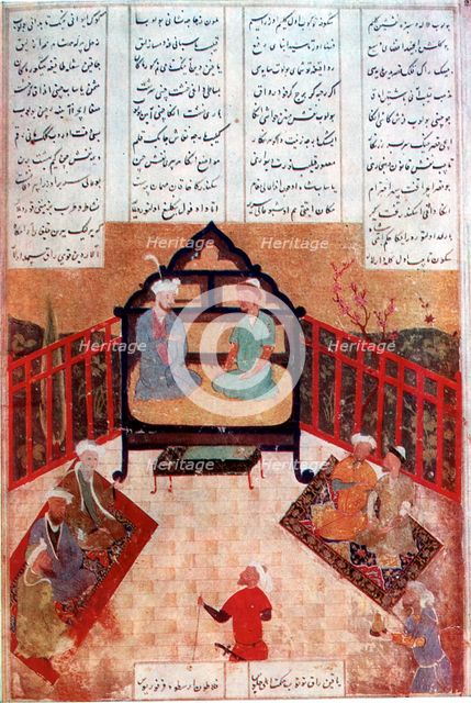 Alexander the Great talking to wise men and scholars, 4th century BC. Artist: Unknown