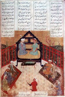 Alexander the Great talking to wise men and scholars, 4th century BC