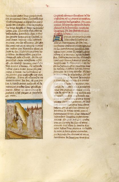 Alexander the Great with his Army before Jerusalem; Miroir Historial, about 1475. Creator: Unknown.