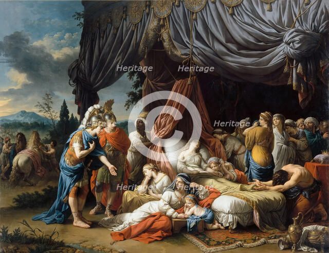 Alexander the Great and Hephaestion at the Deathbed of the wife of Darius III. Artist: Lagrenée, Louis-Jean-François (1725-1805)