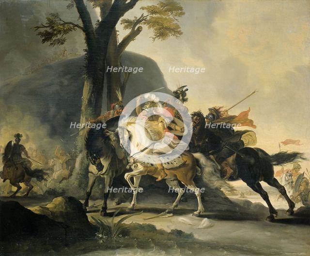 Alexander the Great at the Battle of the Granicus against the Persians, 1737. Creator: Cornelis Troost.