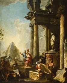 Alexander the Great at the Tomb of Achilles, c1718-1719. Creator: Giovanni Paolo Panini