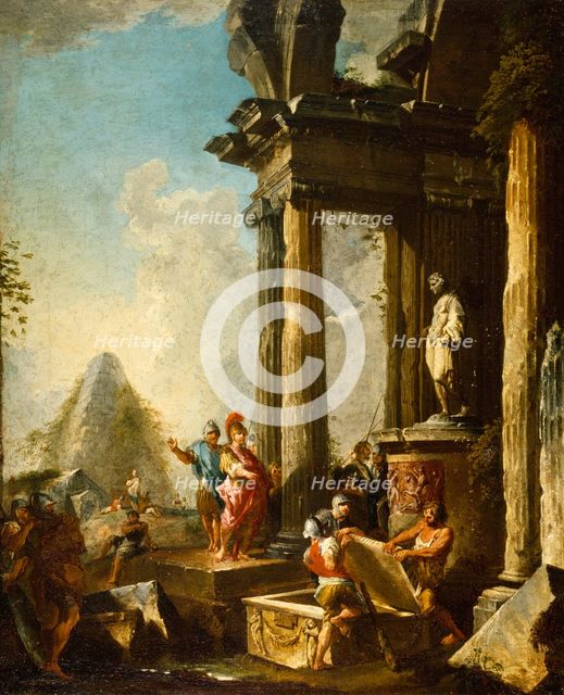 Alexander the Great at the Tomb of Achilles, c1718-1719. Creator: Giovanni Paolo Panini.