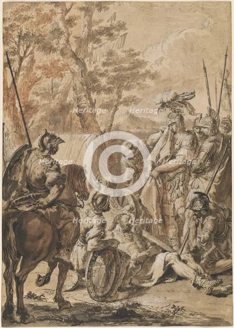 Alexander the Great before the Corpse of Darius, 1750s/1760s. Creator: Francesco Fontebasso.