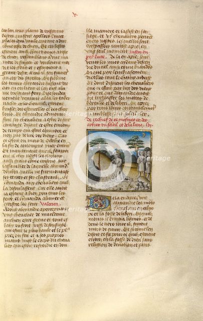 Alexander the Great Consulting the Oracle of the Tree; Miroir Historial, about 1475. Creator: Unknown.