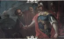 Alexander the Great Cutting the Gordian Knot, 1736-1737. Artist: Retti, Livio (1692-1751)