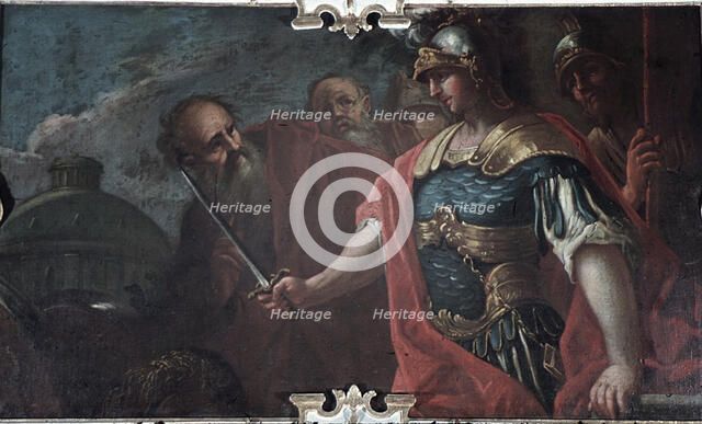 Alexander the Great Cutting the Gordian Knot, 1736-1737. Artist: Retti, Livio (1692-1751)