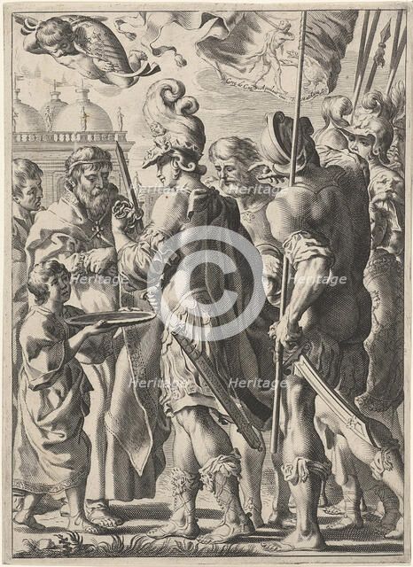 Alexander the Great Cutting the Gordian Knot, 17th century. Artist: Matham, Theodor (1589-?)