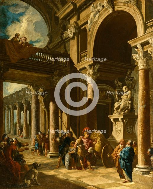 Alexander the Great Cutting the Gordian Knot, c1718-1719. Creator: Giovanni Paolo Panini.