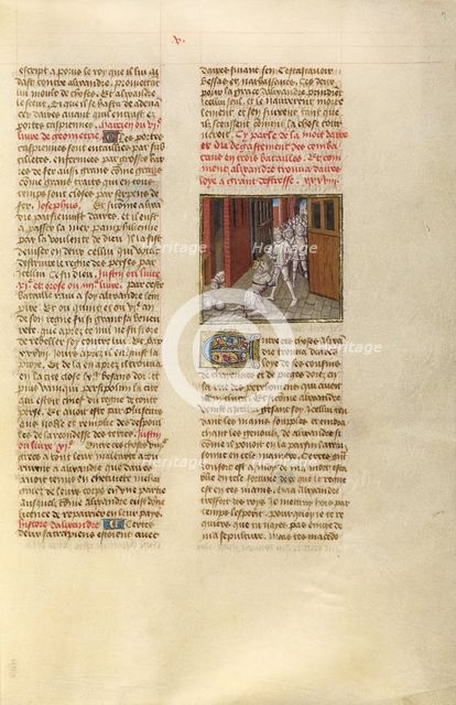 Alexander the Great Finding Darius in Chains; Miroir Historial, about 1475. Creator: Unknown.