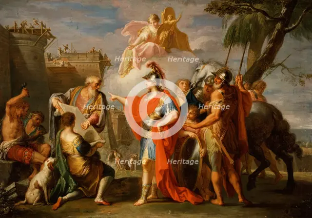 Alexander the Great Founding Alexandria, 1736-1737. Creator: Placido Costanzi.