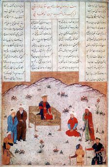 Alexander the Great holding court in China, 4th century BC