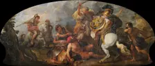 Alexander the Great hunting Lions, ca 1679. Artist: La Fosse, Charles, de (1636-1716)