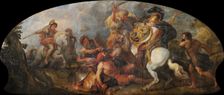Alexander the Great hunting Lions, ca 1679. Artist: La Fosse, Charles, de (1636-1716)