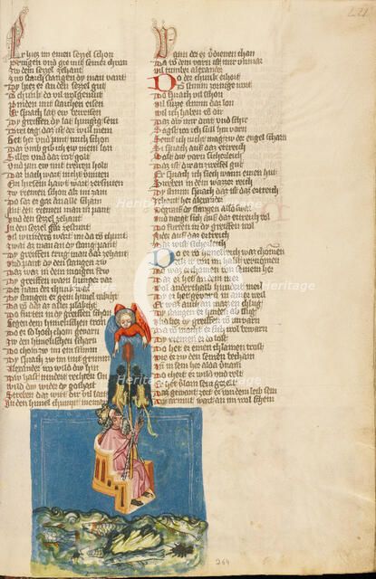 Alexander the Great in the Air; Weltchronik, about 1400-1410. Creator: Unknown.