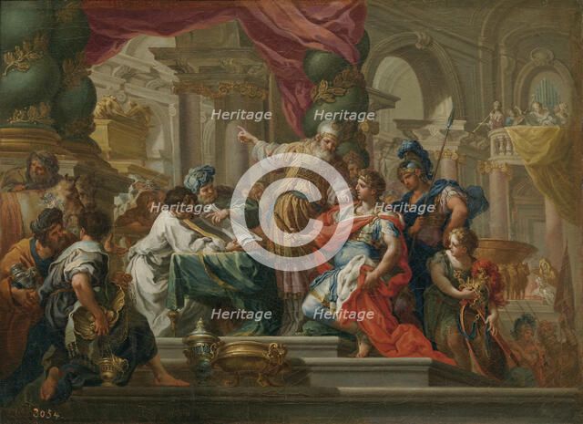 Alexander the Great in the Temple of Jerusalem. Artist: Conca, Sebastiano (1680-1764)